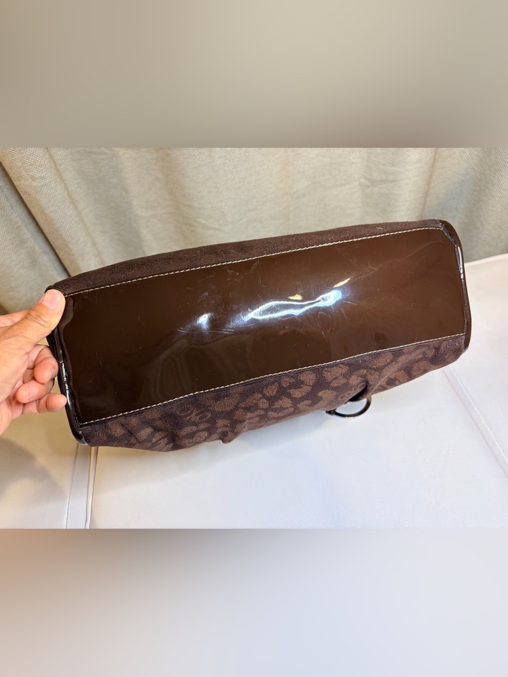 Oxo Brown Logo-Print Dome Satchel - Picture 7 of 16